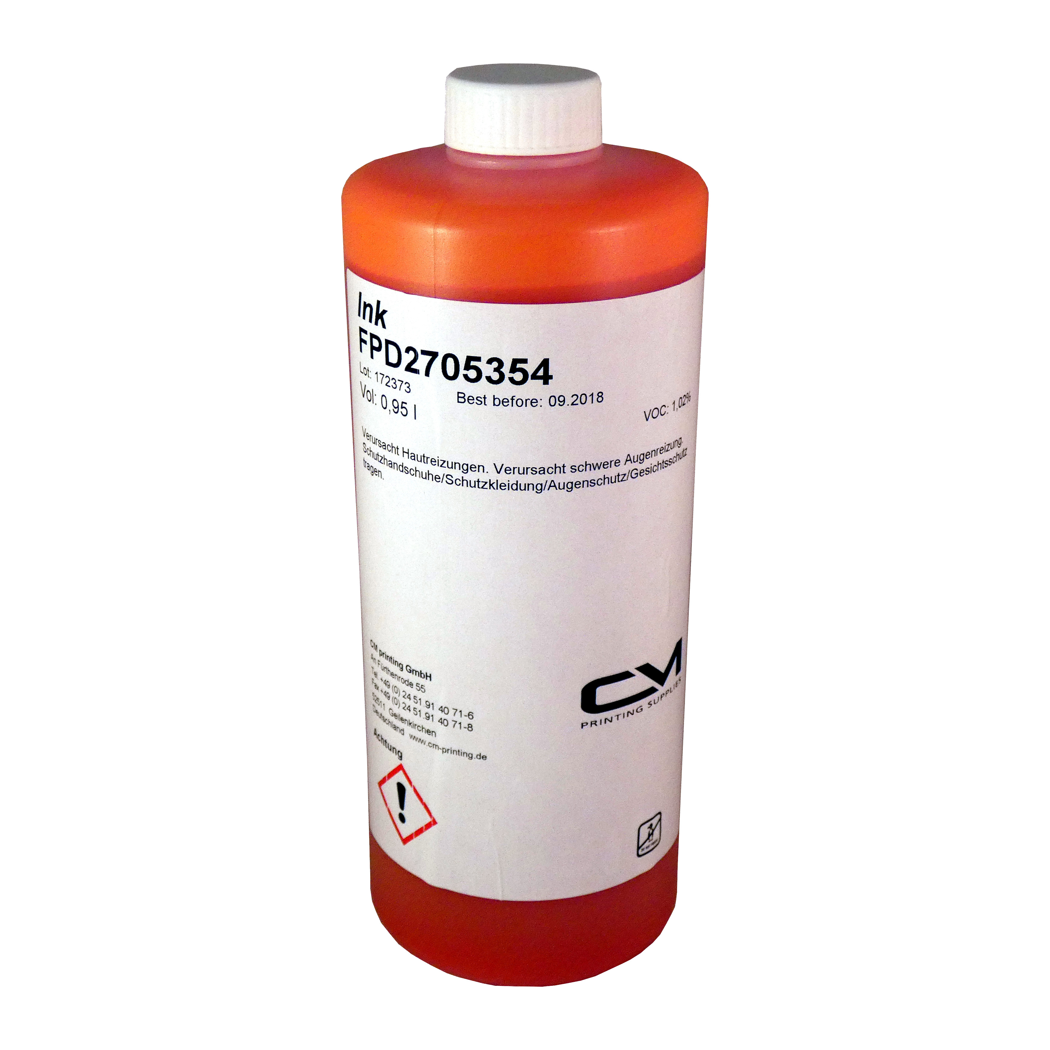 PI-6030: orange floureszierende Tinte für VideoJet 950ml